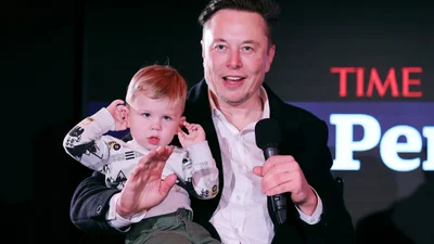 Илон Маск пришел на конференцию с сыном, и это такая милота