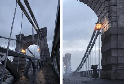 Дизайнер круто визуализировал цепной мост в Киеве, разрушенный более 100 лет назад - фото 536681