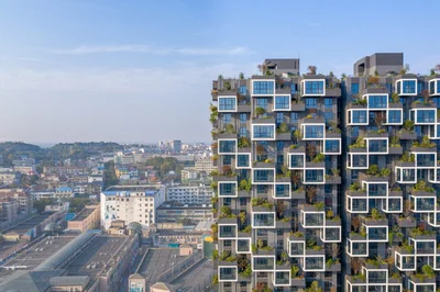 В Китае построили небоскребы, на стенах которых растет настоящий лес - фото 537549