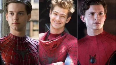 Актеры всех фильмов о "Человеке-пауке" воплотили в жизнь легендарный мем