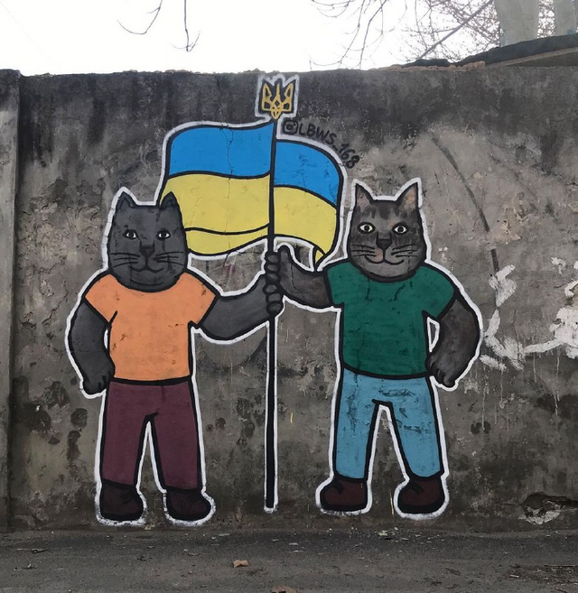 Патриотические котики: Одессу украсили граффити с котиками, которые дают тягла агрессору - фото 543368