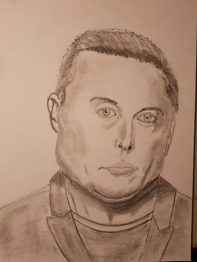 Парень нарисовал ужасный портрет Илона Маска, и он попал в мемы - фото 543910