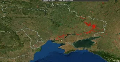 Украина в огне: NASA показало, как выглядит линия фронта из космоса - фото 546390
