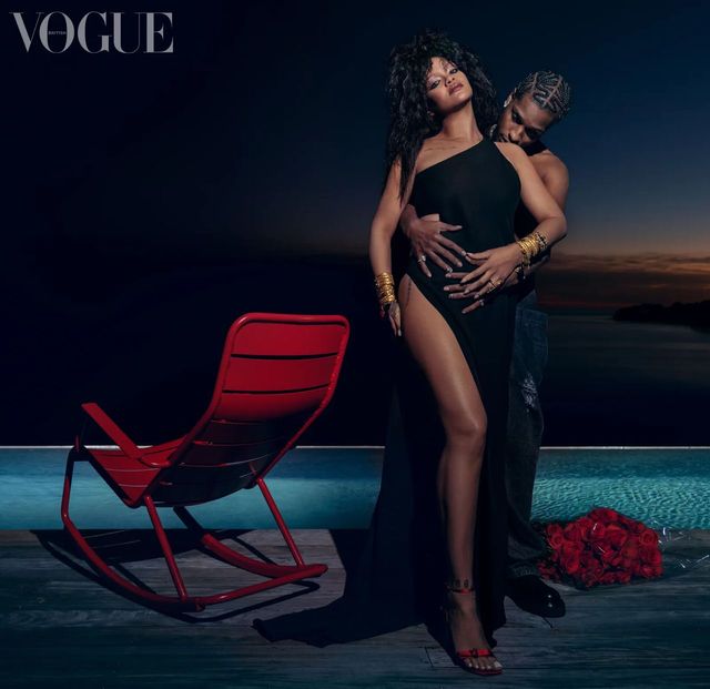 Сімейна фотосесія: вагітна Ріанна з сином і коханим ASAP Rocky на обкладинці Vogue - фото 553775