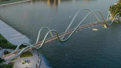 Мост-волна: вот какой современный и стильный мост появится в Киеве уже в этом году