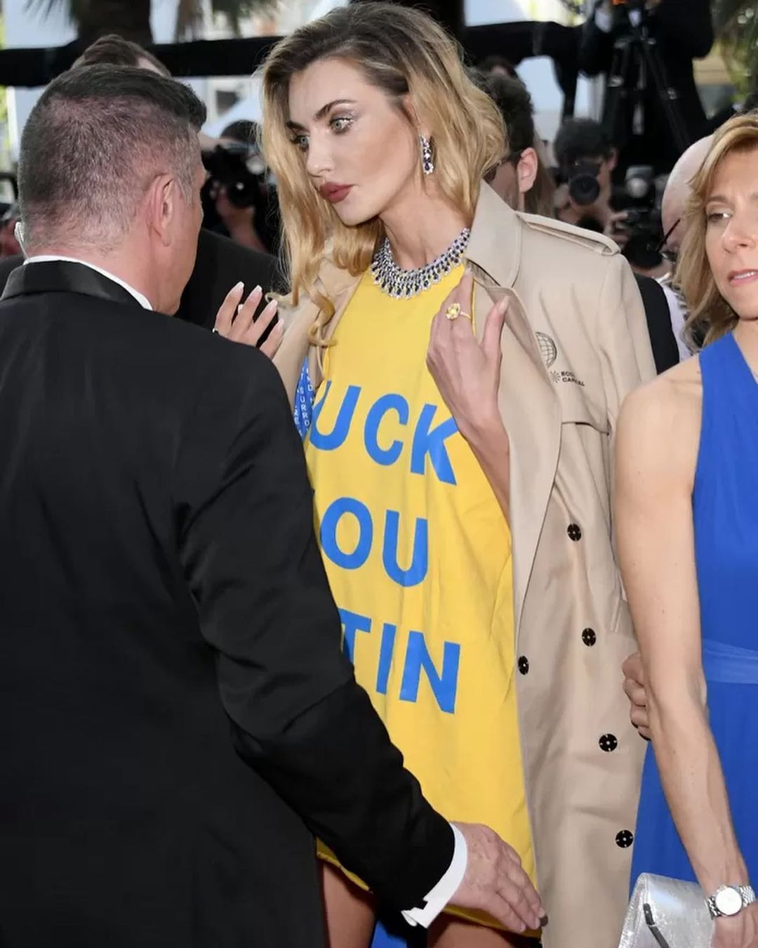 Алина Байкова вышла на красную дорожку Канн в платье с надписью 'fuck you putin' - фото 558355