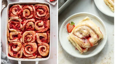 Как приготовить клубничные рулетики всего из 4 ингредиентов