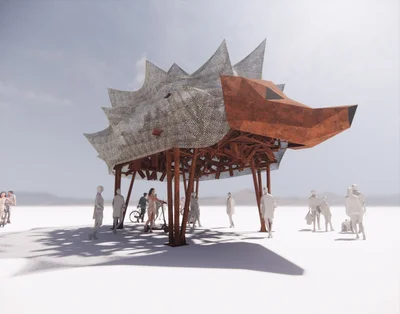 'Храм ежа': на Burning Man от Украины покажут инсталляцию из противотанковых ежей - фото 563482