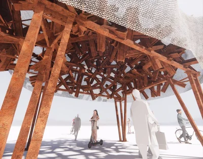 'Храм ежа': на Burning Man от Украины покажут инсталляцию из противотанковых ежей - фото 563483