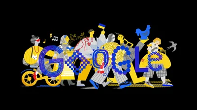 Ко Дню Независимости Украины компания Google представила патриотический дудл