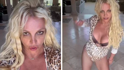 Брітні Спірс засвітила пишний бюст в леопардовому боді: ось одразу чотири танці