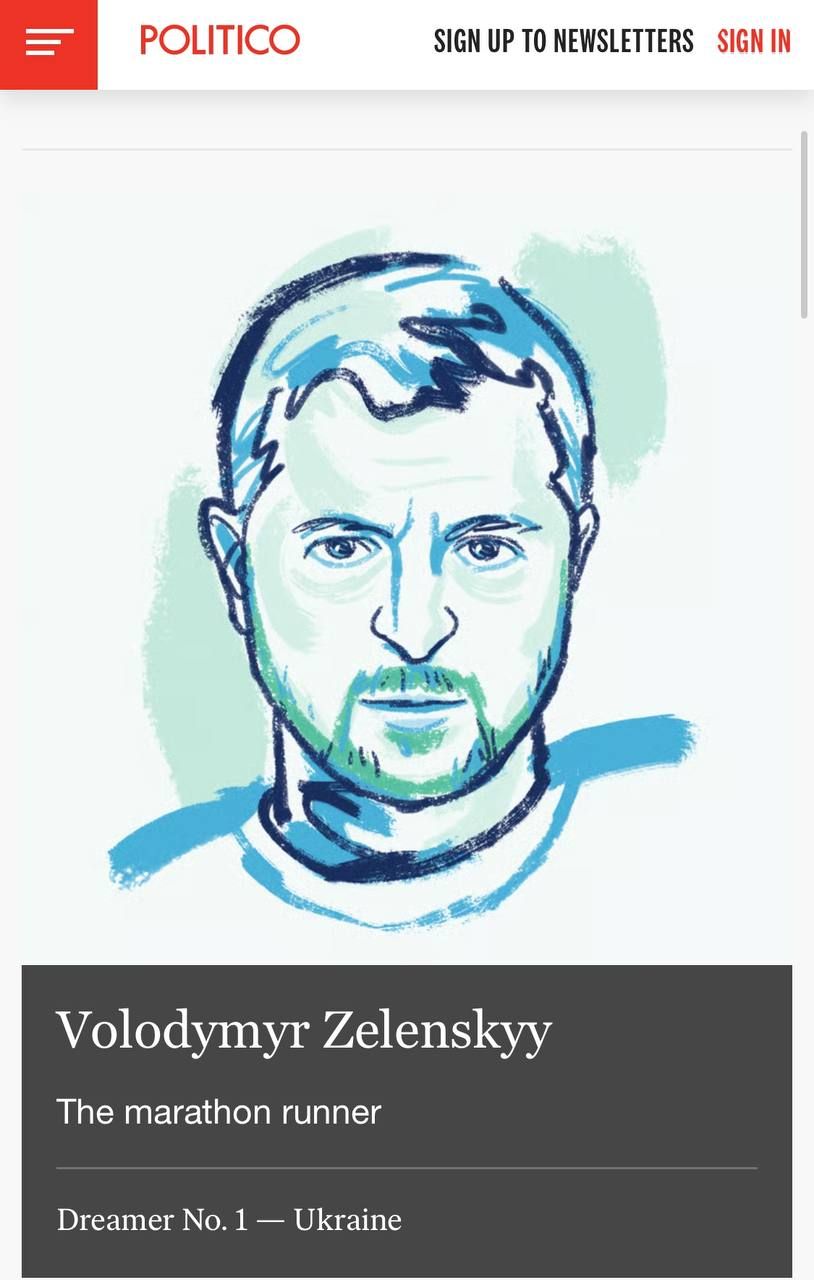 Володимир Зеленський став 'мрійником року' Європи за версією Politico - 585132 Володимир Зеленський став 'мрійником року' Європи за версією Politico - фото 585132