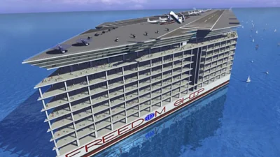 Фантастика уже тут: американцы строят корабль-городок с небоскребами на борту