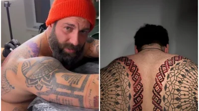 Мощно: Даниэль Салем ошеломил патриотическим тату на всю свою накачанную спину
