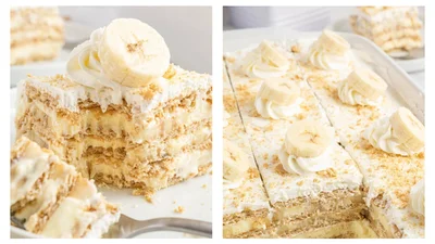Вафельный торт с бананами – невероятно простой десерт из 4 ингредиентов