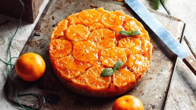 Перевернутый мандариновый пирог – десерт с ароматом, который наполнит весь дом