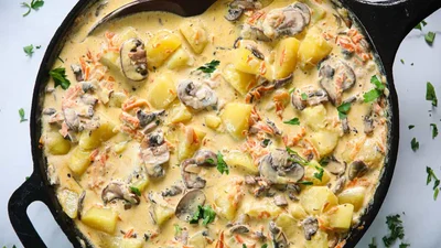 Картофель с грибами в сливках – блюдо, которое вызывает привыкание