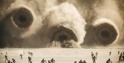 Тимоти Шаламе укрощает гигантского червя – это эксклюзивная сцена из "Дюны 2"
