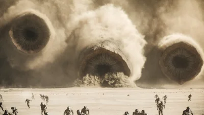 Тимоти Шаламе укрощает гигантского червя – это эксклюзивная сцена из "Дюны 2"