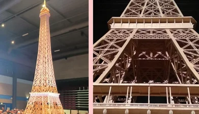 Француз витратив 8 років, щоб побудувати макет Ейфелевої вежі зі 700 тисяч сірників – фото