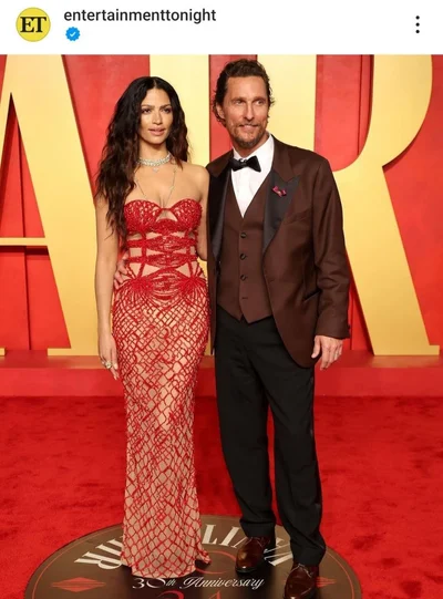 Красная дорожка Оскара 2024: звездные пары появились на вечеринке Vanity Fair - фото 602526