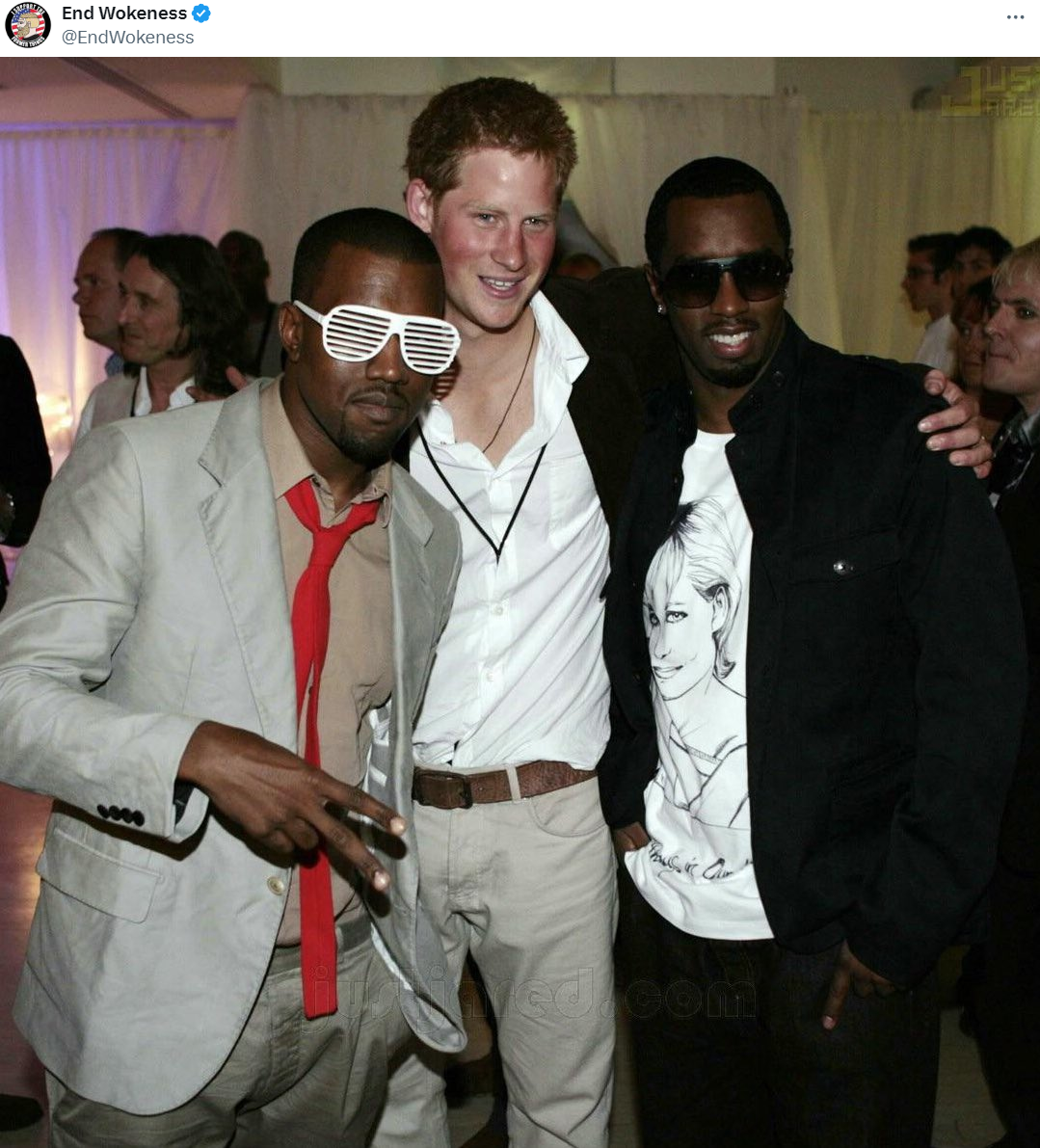 Каньє Вест, принц Гаррі та Шон Комбз (Diddy) у 2007 році - фото 605629