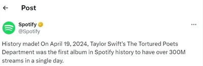 Тейлор Свіфт побила рекорд на Spotify  - фото 609563