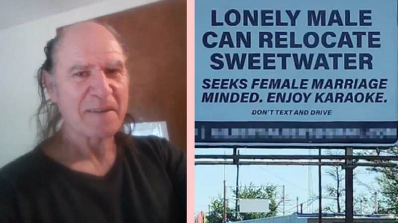 У США 70-річний чоловік шукає пару через білборд, за який платить 400 доларів на тиждень