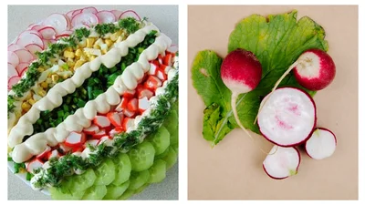 Пасхальный салат из редиса и крабовых палочек – простой, но вкусный