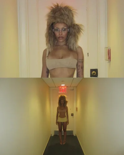 Напівгола Doja Cat вигуляла хутряну шапку від українського бренду BAGINSKIY - фото 611565