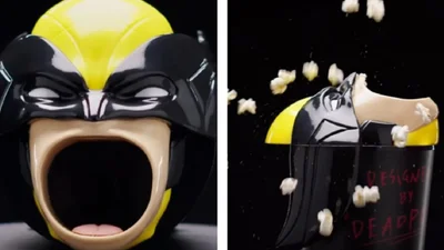 Раян Рейнольдс представив відро для попкорну у вигляді голови Росомахи з величезним ротом