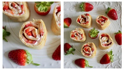 Рулет из лаваша с творогом и клубникой – ленивый завтрак за минуты