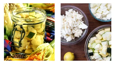 Кабачки та цвітна капуста по-корейськи – готуємо без стерилізації банок