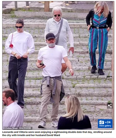 Все серьезно: Леонардо Ди Каприо отдыхает в Риме со своей молодой девушкой и мамой - фото 646019