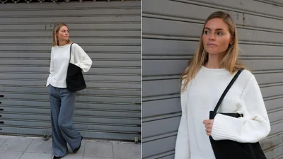 Белый свитер оверсайз – почему это идеальная вещь на осень