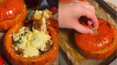 Готуємо апетитні гарбузики, запечені з мʼясним рагу в кисло-солодкому соусі