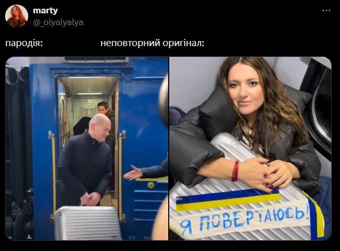 Что в чемодане Шольца: смотри мемы о визите канцлера Германии в Киев - фото 663393