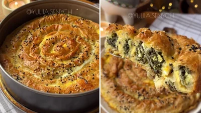 Бьорек со шпинатом и сыром из теста фило - идеальный пирог для вкусного перекуса
