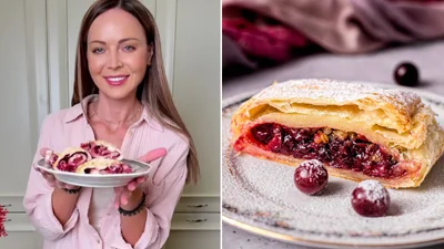 Штрудель из лаваша с вишней и сыром - быстрый десерт, который не сравнится ни с чем