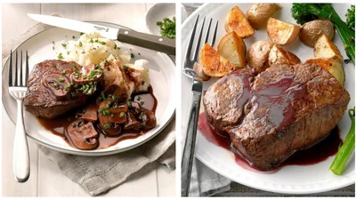 Любовь с первого кусочка: говяжий стейк с винным соусом ко Дню влюбленных