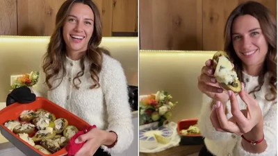 Ідеальна вечеря: запікаємо картоплю в мундирі з грибами, шпинатом і сиром за рецептом Христини Решетнік