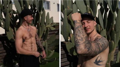 Найдовший сеанс тривав 9 годин: Олександр Терен показав свій стальний прес та розповів про усі татуювання
