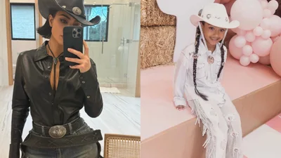 Горячая Ким Кардашян в ковбойской одежде отпраздновала 7-й день рождения дочери