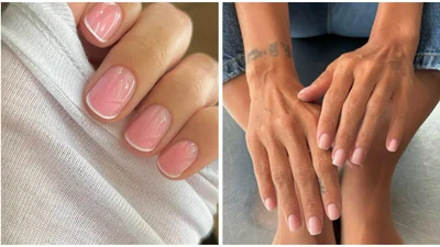 Французский маникюр с блеском для губ – нежная классика, которая никогда не надоест