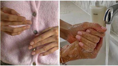 Манікюр "Полуничне молоко" – новий мінімалістичний дизайн весни 2025