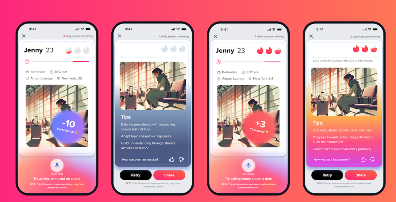 Tinder запустил игру с искусственным интеллектом, которая оценит твое умение флиртовать - 703722 Tinder запустил игру с искусственным интеллектом, которая оценит твое умение флиртовать - фото 703722