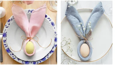 Великодній декор за 5 хвилин: як скласти серветки у формі кролика