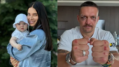 Самые сладкие нокауты в семье - Усик пытается накормить маленькую дочь