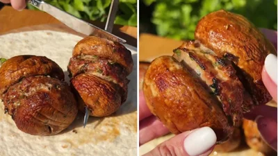 Печериці з фаршем на мангалі – ідеальна альтернатива будь-якому шашлику