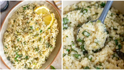 Кускус со шпинатом и лимоном – шикарный гарнир к мясу